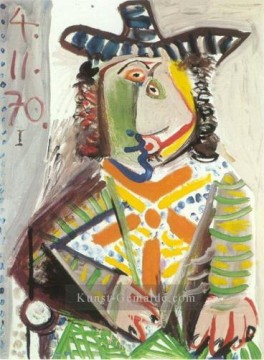 Büste des Mannes au chapeau 1970 Kubismus Pablo Picasso Ölgemälde